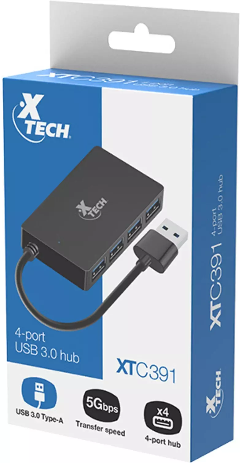Hub USB Xtech Universal 4 puertos 3.0 XTC-391-2