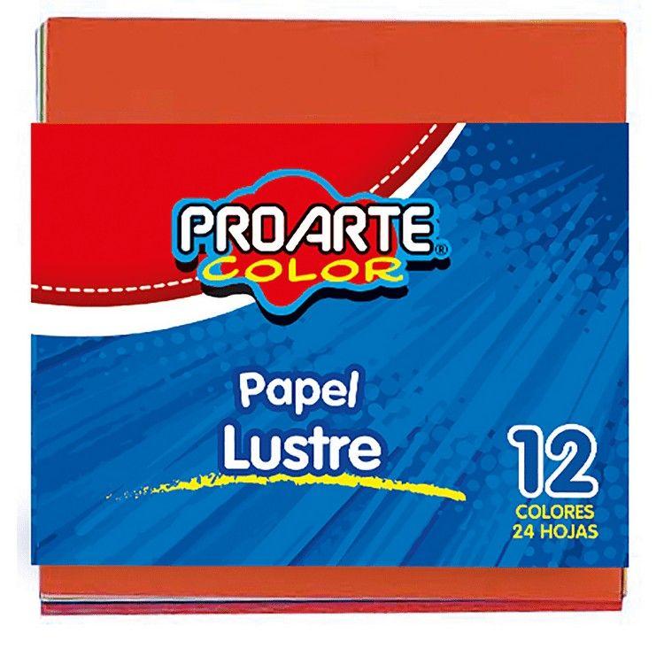 Papel lustre Proarte fajo 24 hojas 10x10 cm surtido-0