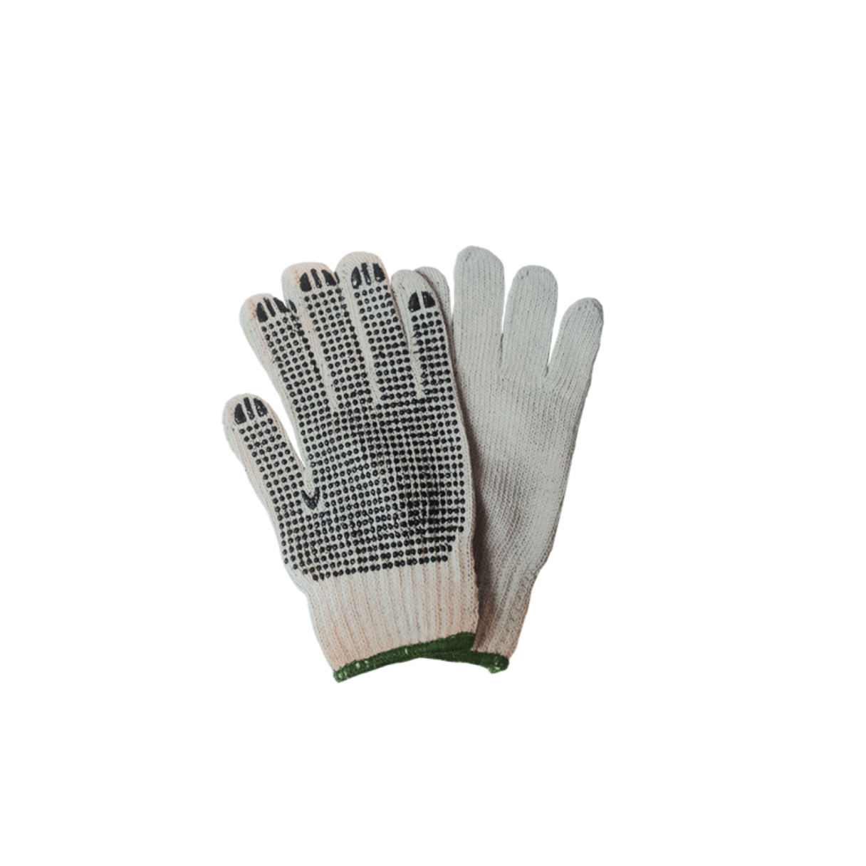 Guantes de hilo 4 hebras algodón PVC blanco-1