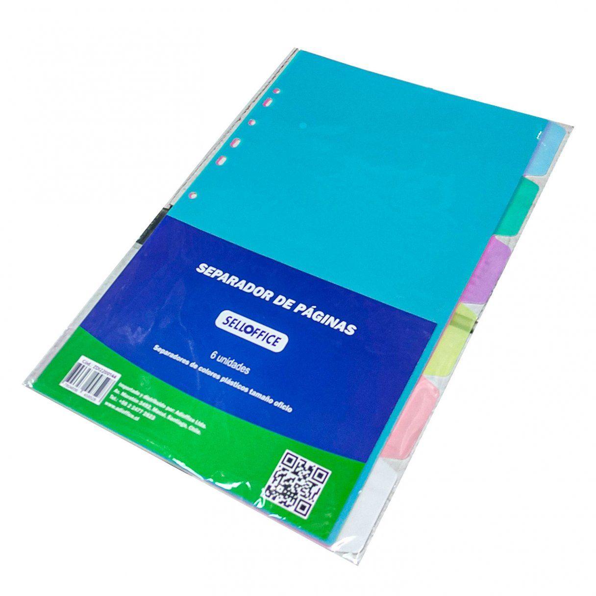 Separador Selloffice oficio 10 posiciones multicolor pack 6 unidades-1