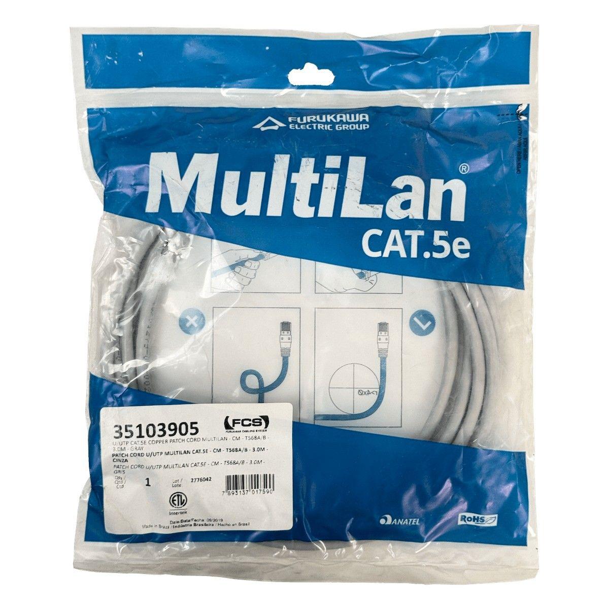 Cable patch Furukawa Cat5e U/UTP 3 m gris-4