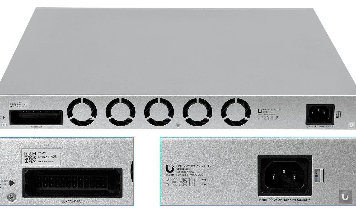 Switch Ubiquiti 8-2500 16-10G PoE+++ 720 W con 2 SFP28-3