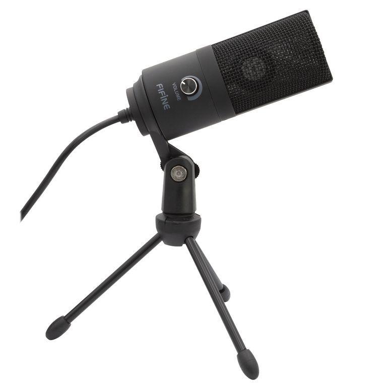 Micrófono condensador Fifine K669B USB plug & play negro-1