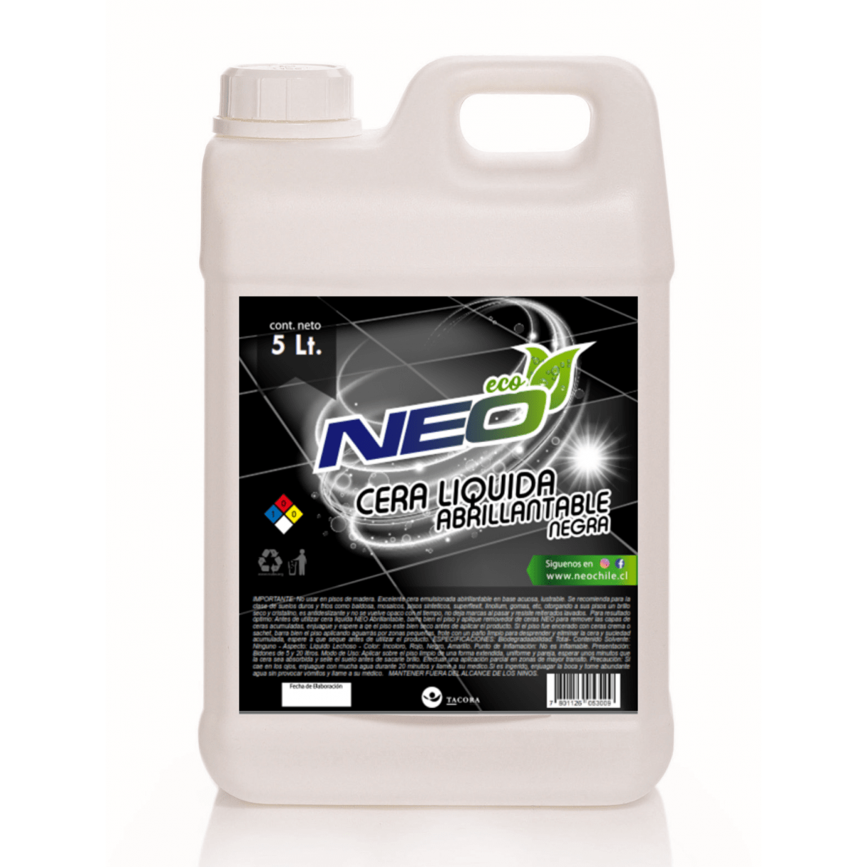 Cera líquida NEO abrillantable 5 L antideslizante negra-1