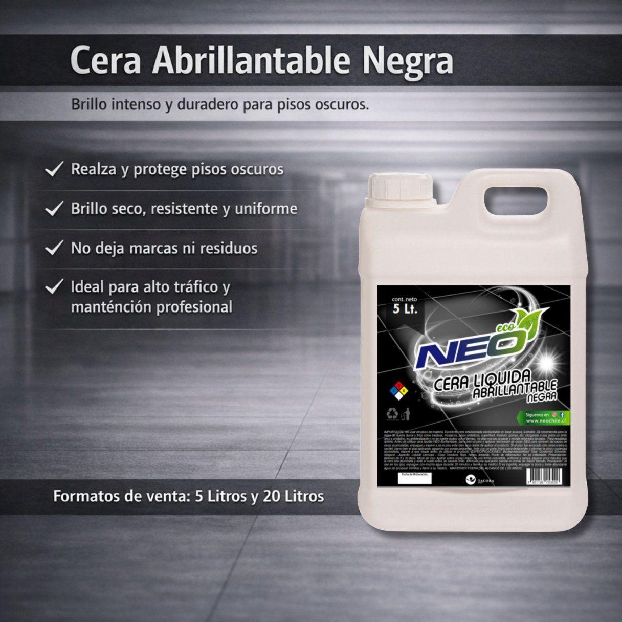 Cera líquida NEO abrillantable 5 L antideslizante negra-2
