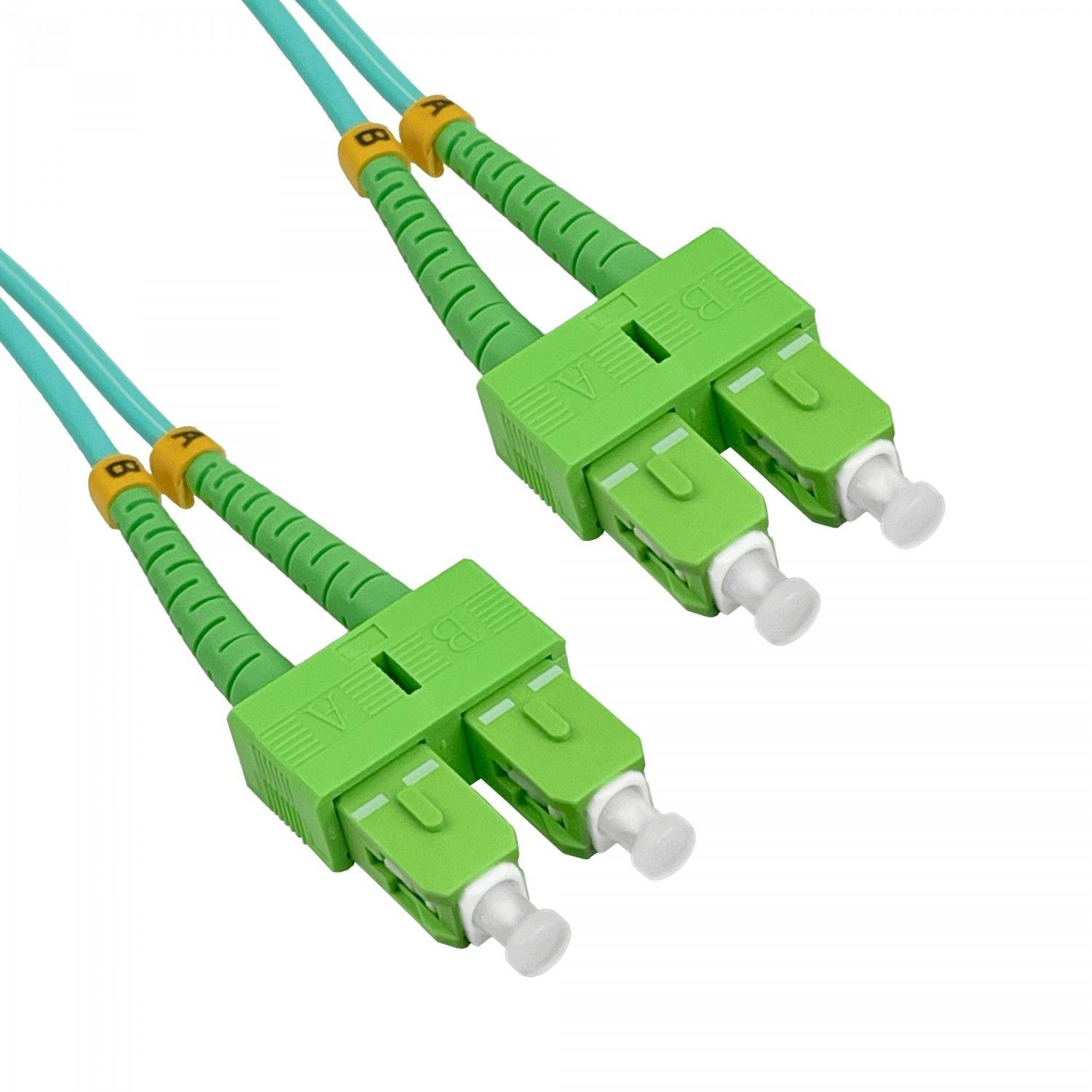 Jumper de fibra óptica SC/APC a SC/APC OM3 3 m multimodo LSZH-1