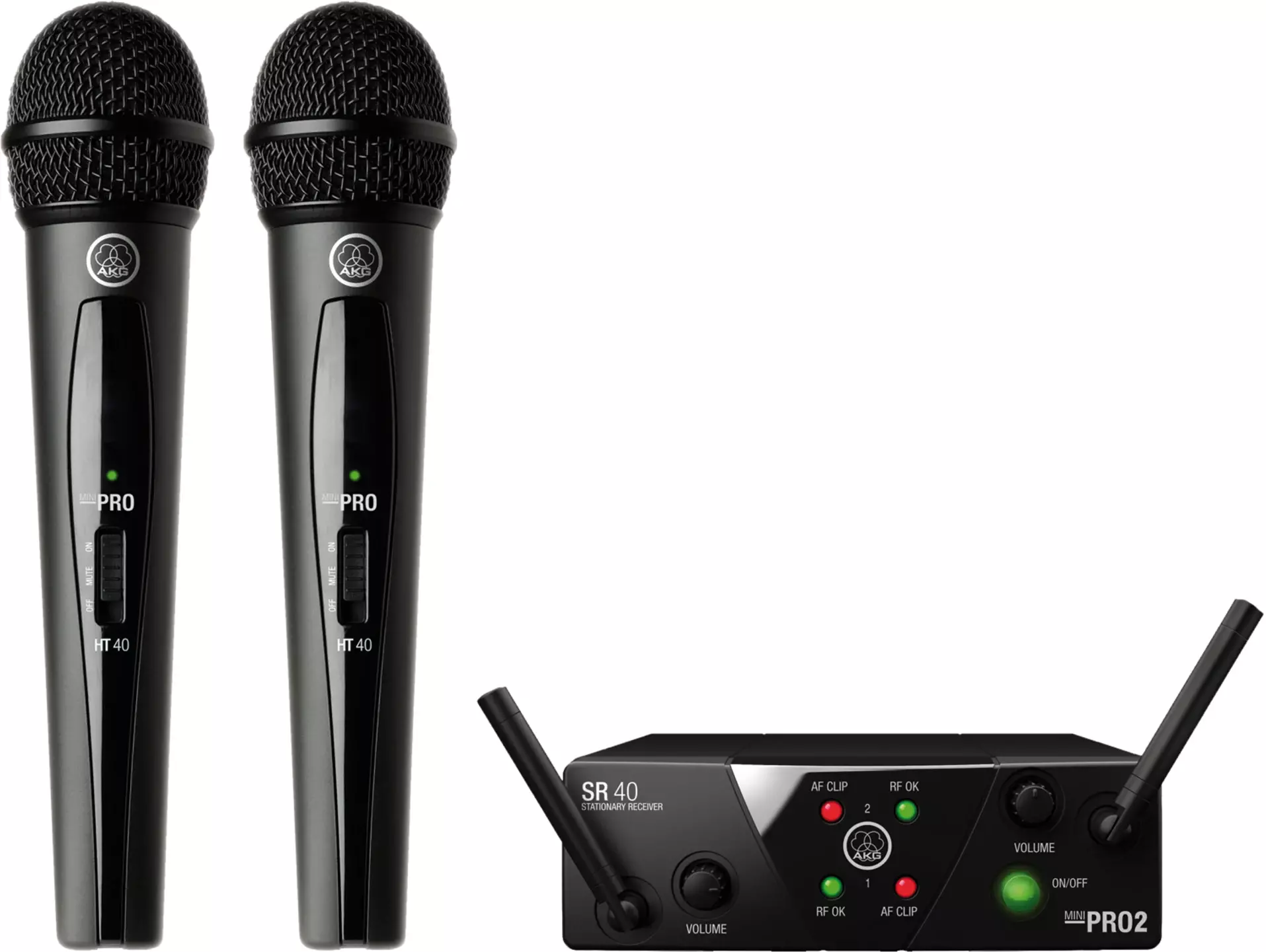 Sistema de micrófono inalámbrico AKG WMS40 dual vocal 2.4 GHz-0