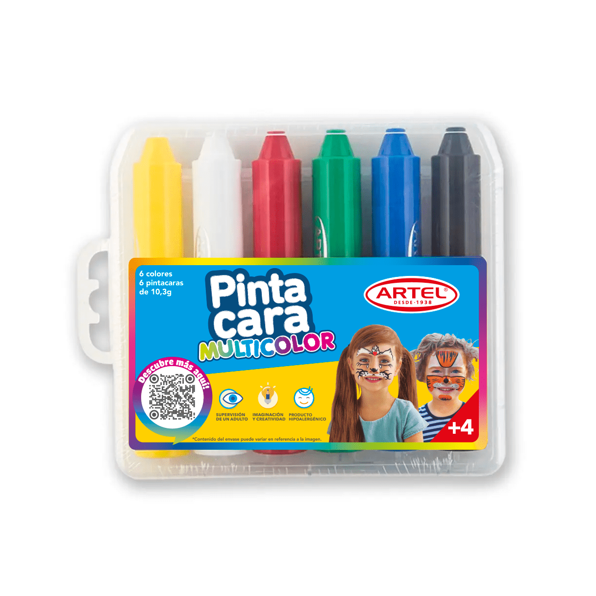 Pintura de cara Artel 6 colores multicolor-1
