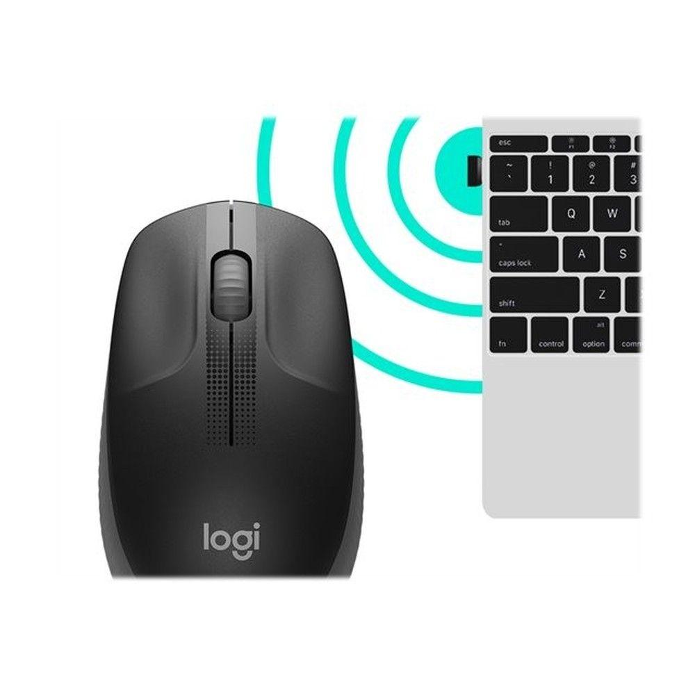 Mouse inalámbrico Logitech M190 2.4 GHz negro/gris-5