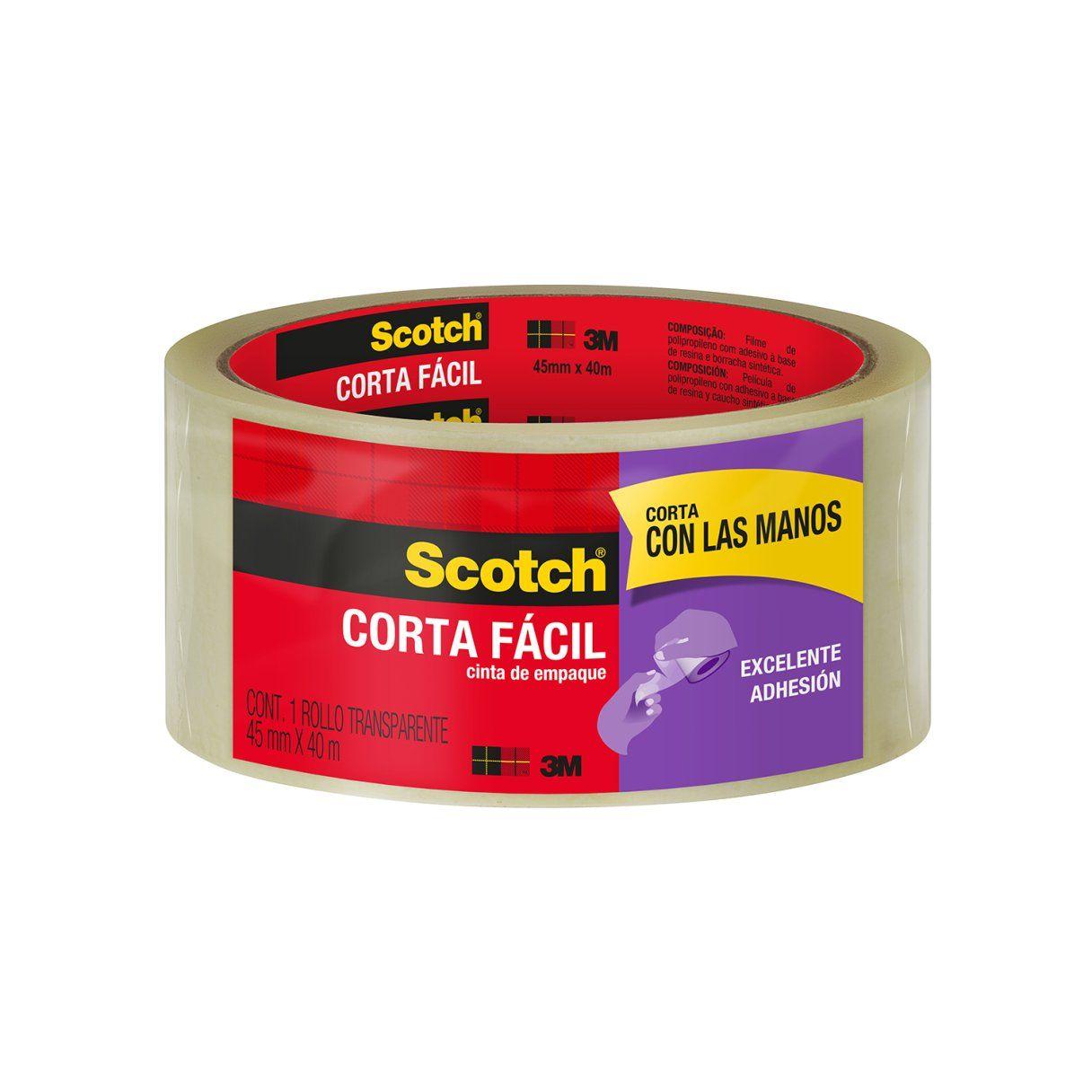 Cinta de embalaje 3M Scotch corta fácil 45 mm x 40 m transparente-0