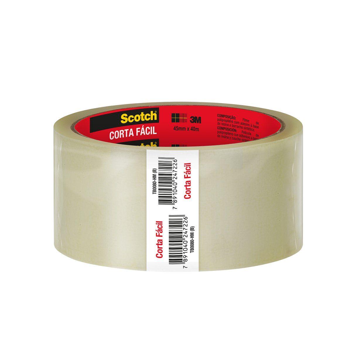 Cinta de embalaje 3M Scotch corta fácil 45 mm x 40 m transparente-1