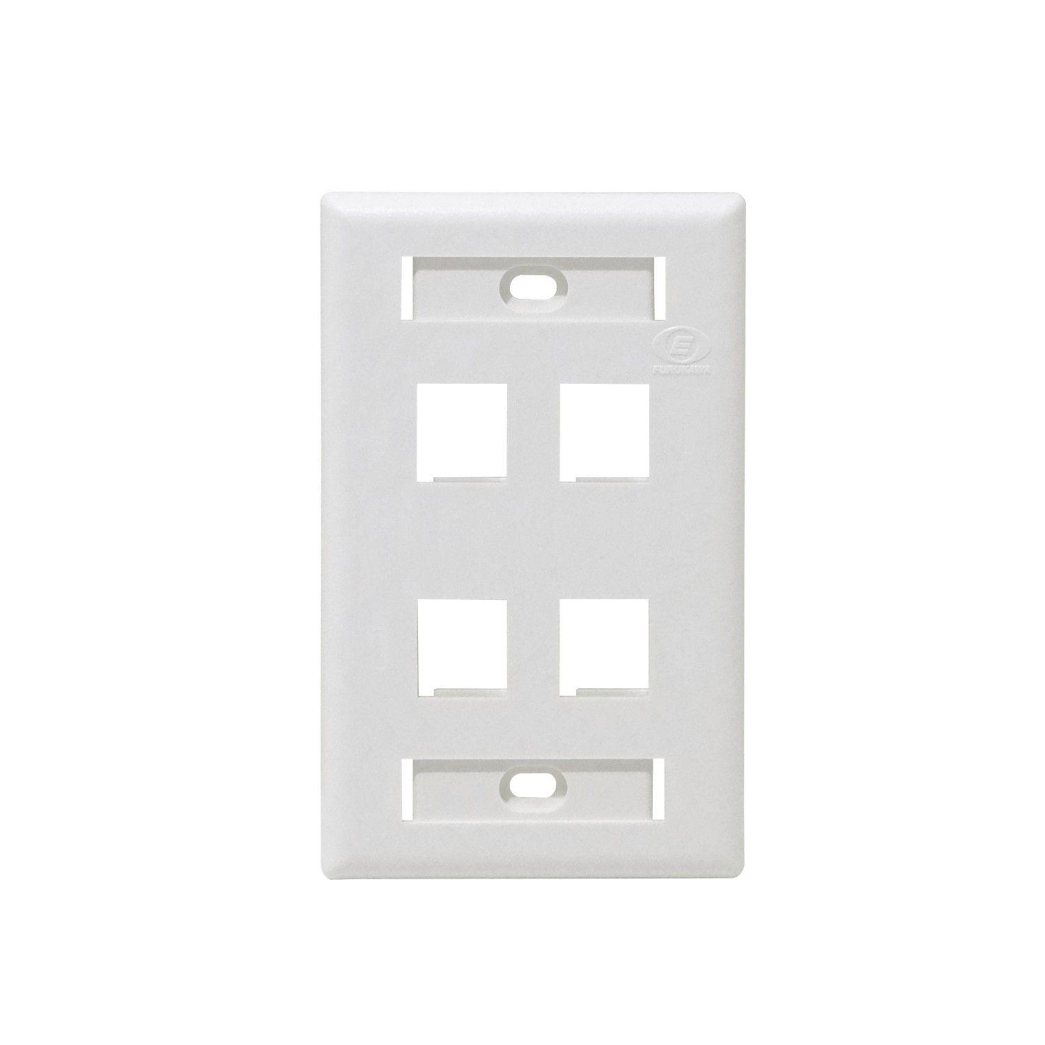 Faceplate Furukawa 4-Keystone plano 4P 70x114 mm blanco-0