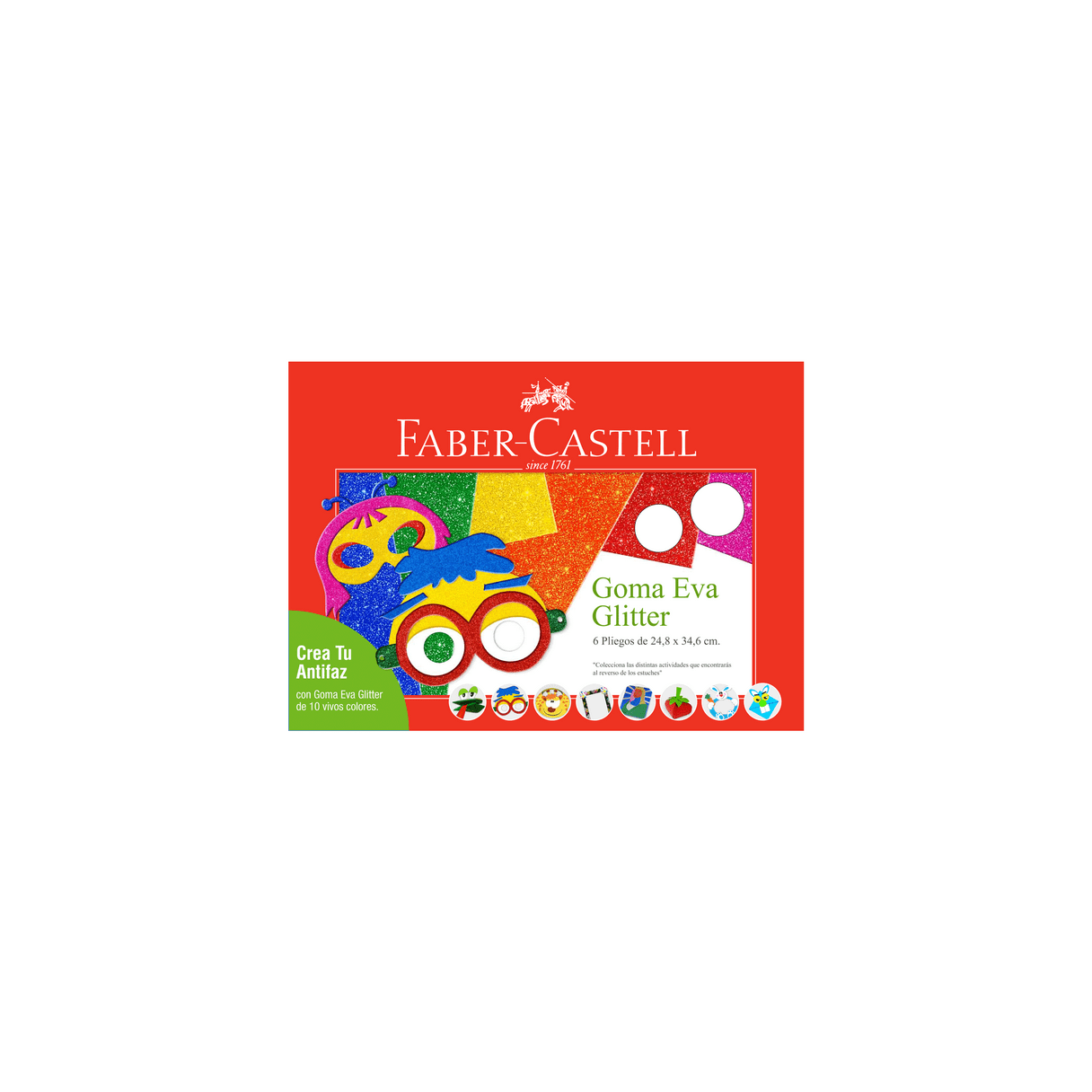Goma Eva Faber-Castell glitter 24,8x34,6 cm paquete de 6 unidades-0