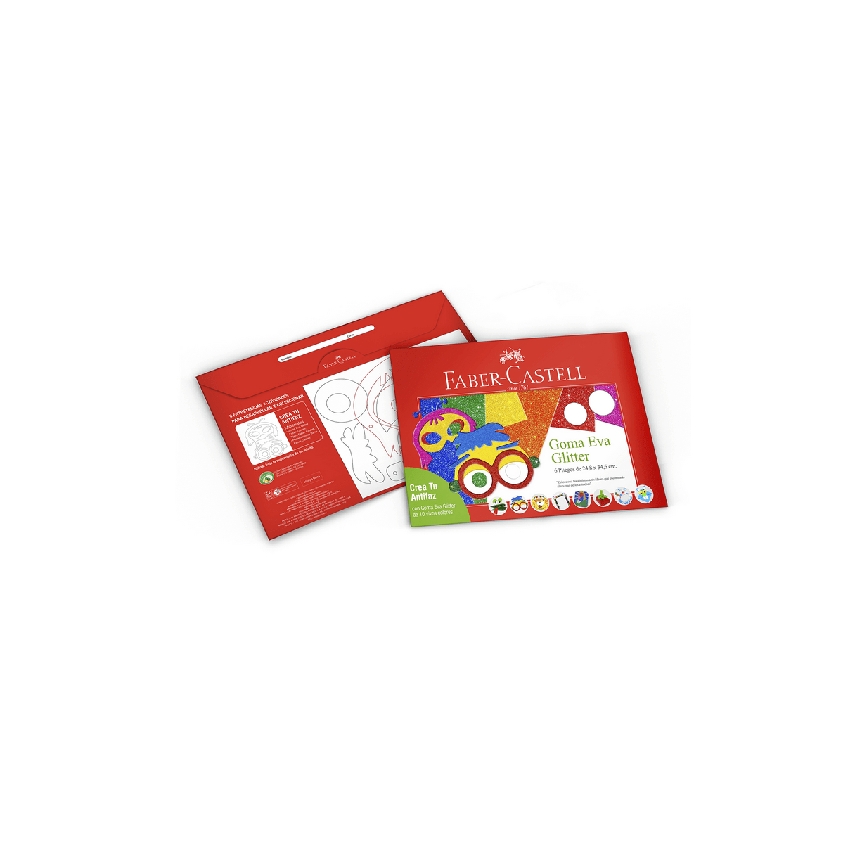 Goma Eva Faber-Castell glitter 24,8x34,6 cm paquete de 6 unidades-2