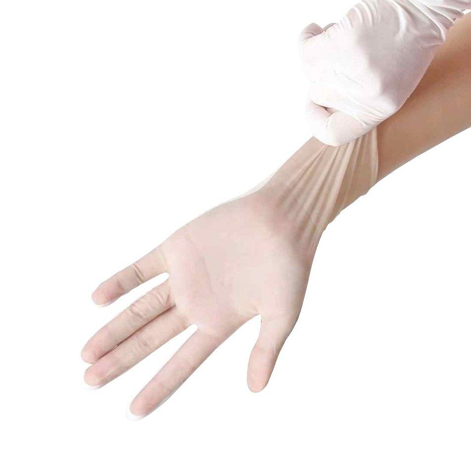 Guantes desechables de PVC 100 unidades talla L color blanco-3