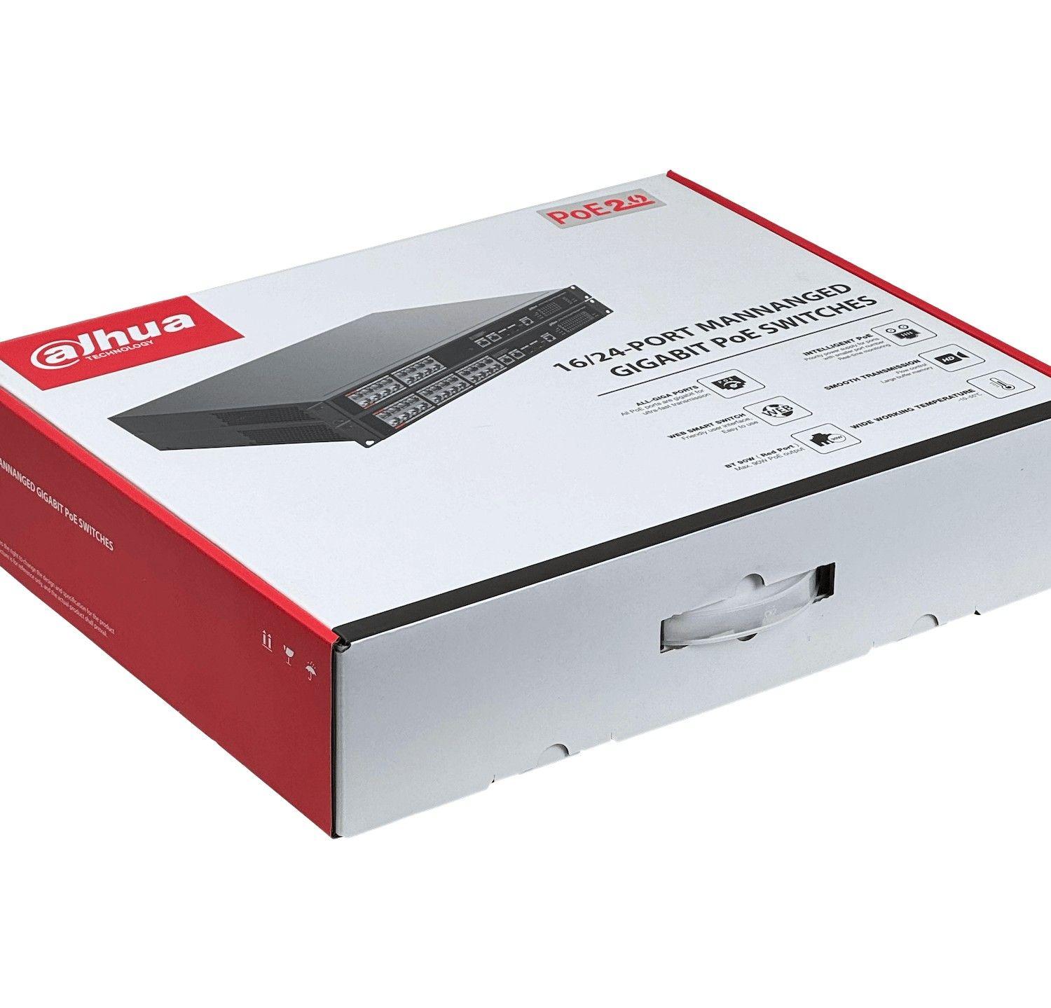 Switch Dahua 18-1000 190 W L2 con 2 SFP y PoE-4