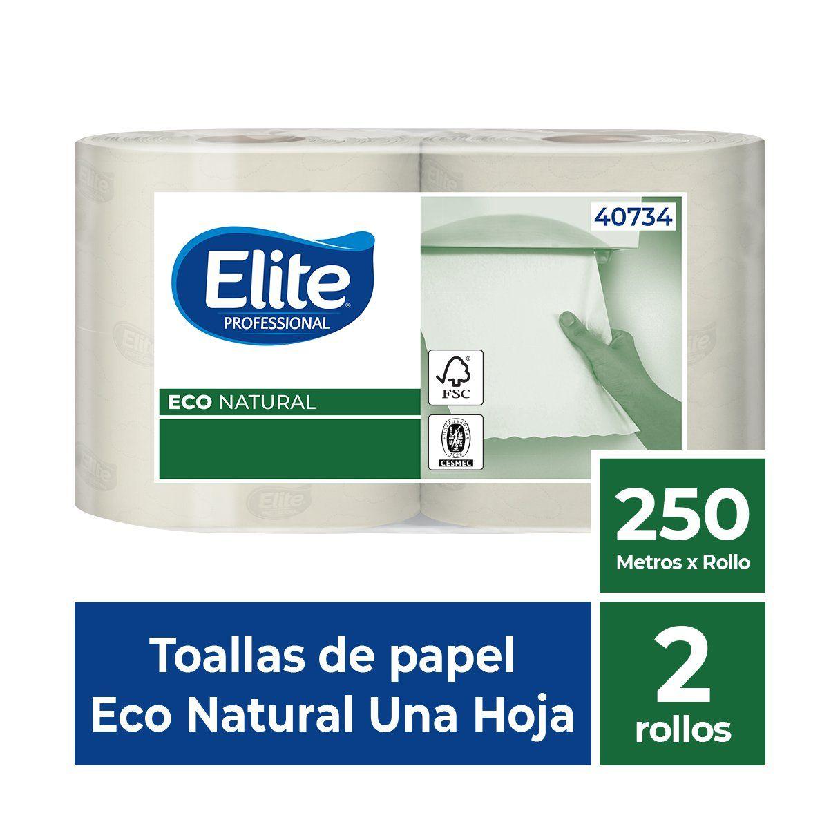 Toalla de papel Elite Ecológica 2 rollos 250 m hoja simple-1