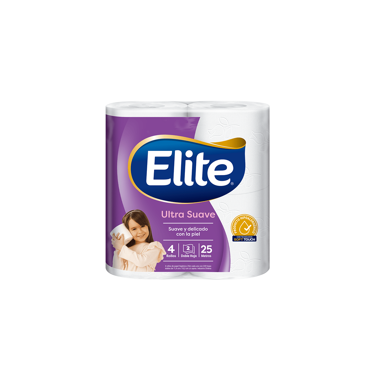 Papel higiénico Elite Ultra Suave Doble Hoja 25 m 4 rollos-0