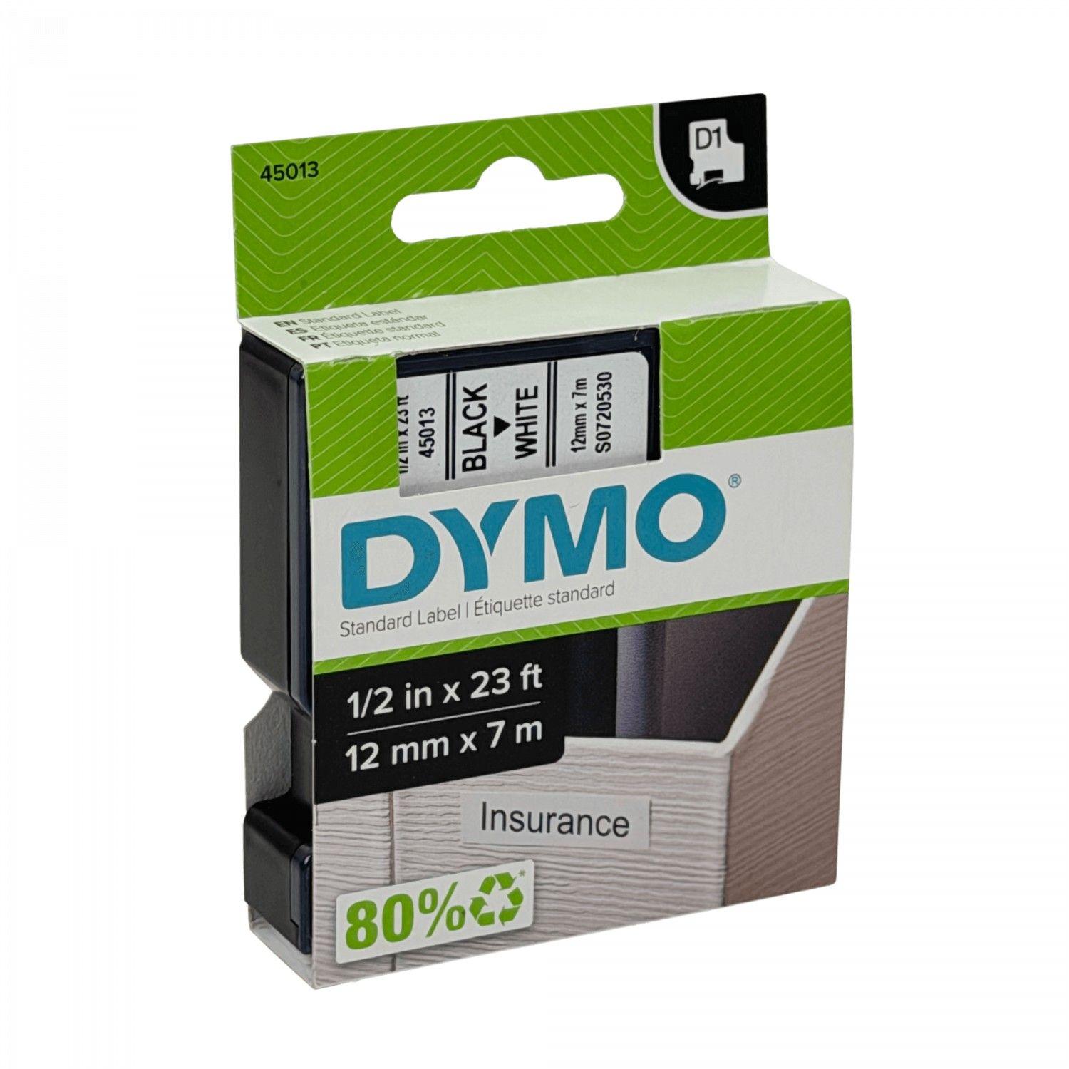 Cinta de etiqueta Dymo D1 12 mm 7 m negro en fondo blanco-3