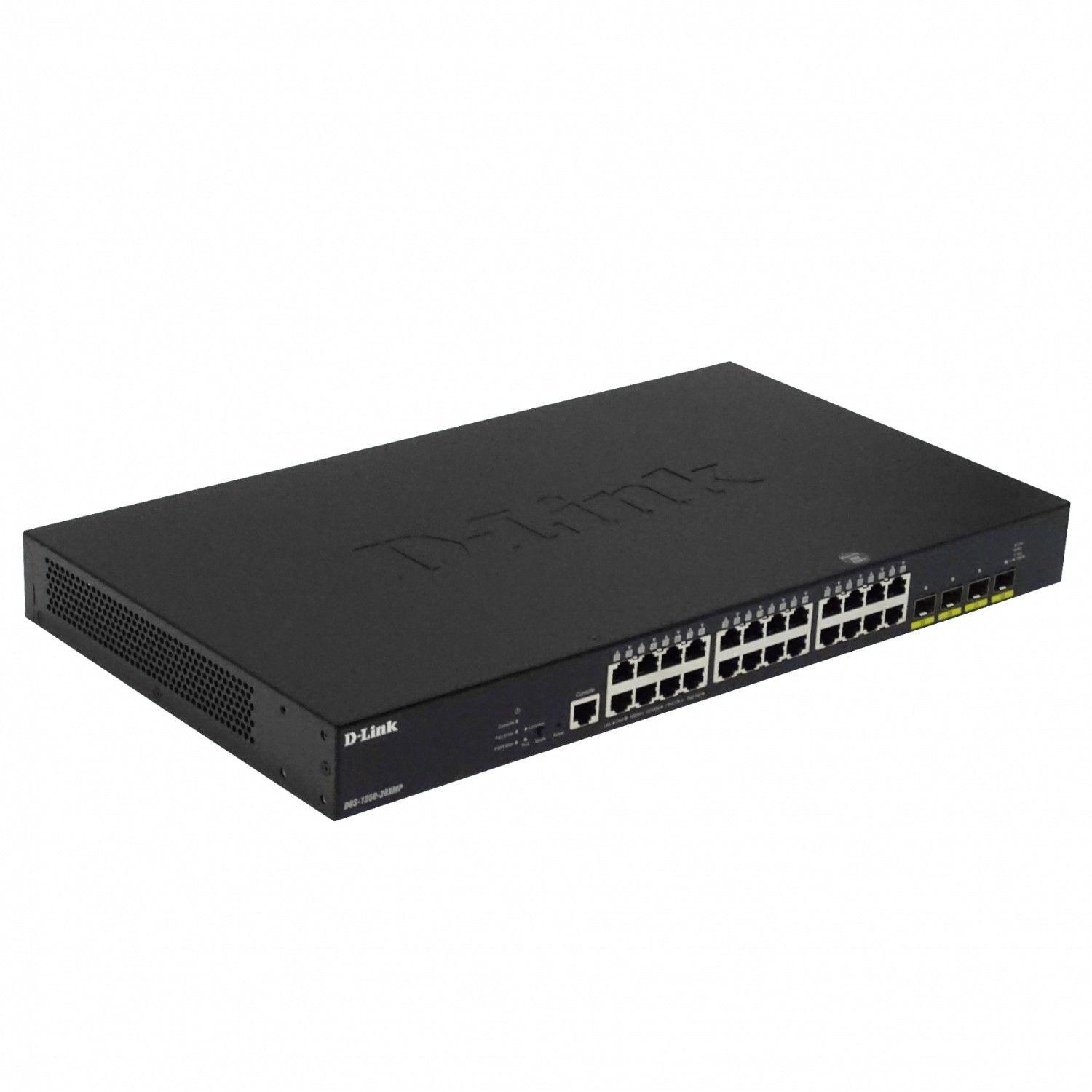 Switch D-Link 24 Puertos PoE+ 370 W con 4 SFP+ 10G-0