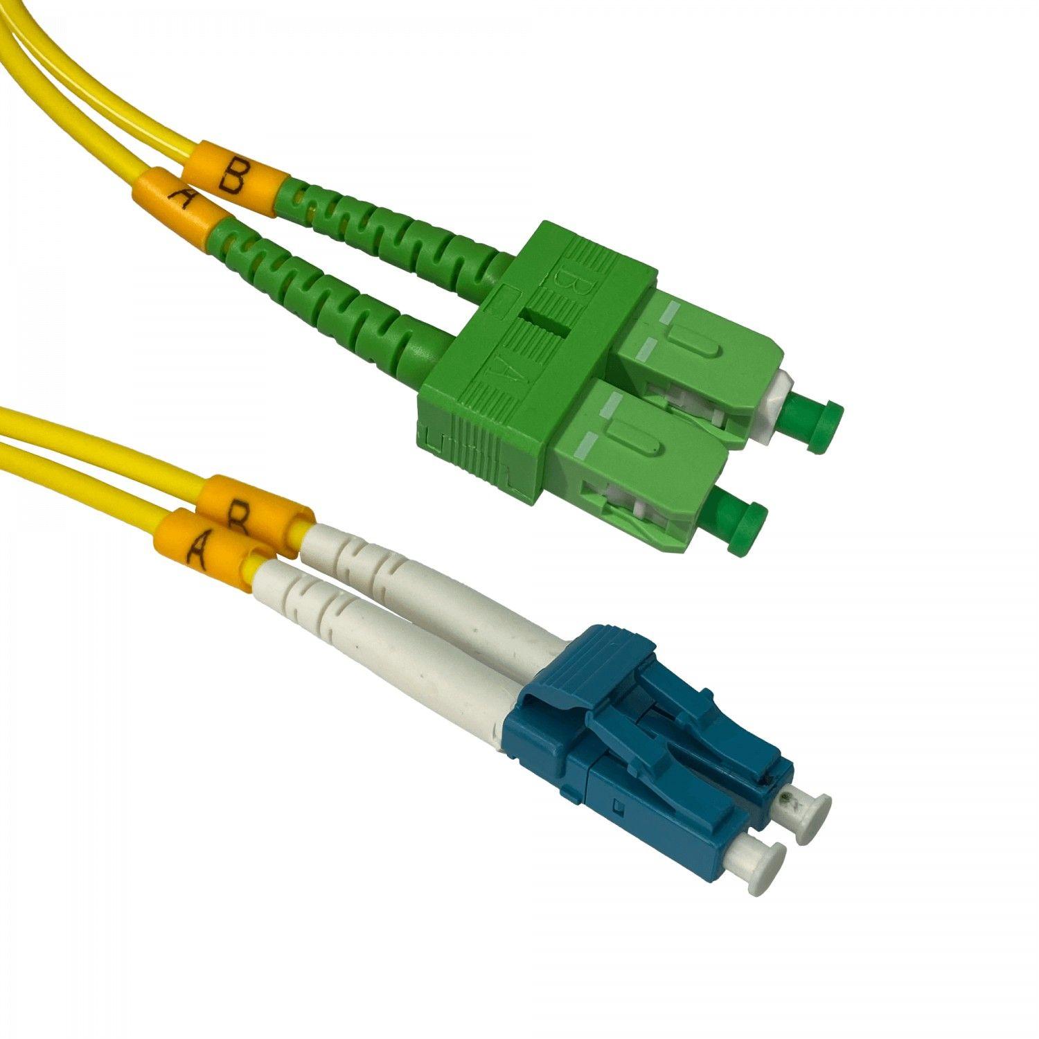 Cable jumper de fibra óptica SC/APC a LC/UPC 2 m monomodo 9/125 um-1