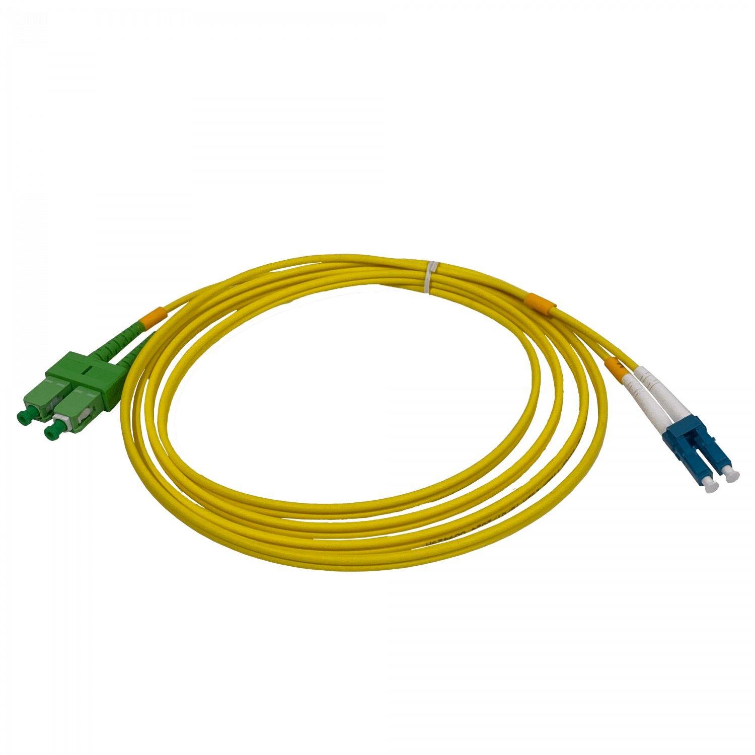 Cable jumper de fibra óptica SC/APC a LC/UPC 2 m monomodo 9/125 um-3