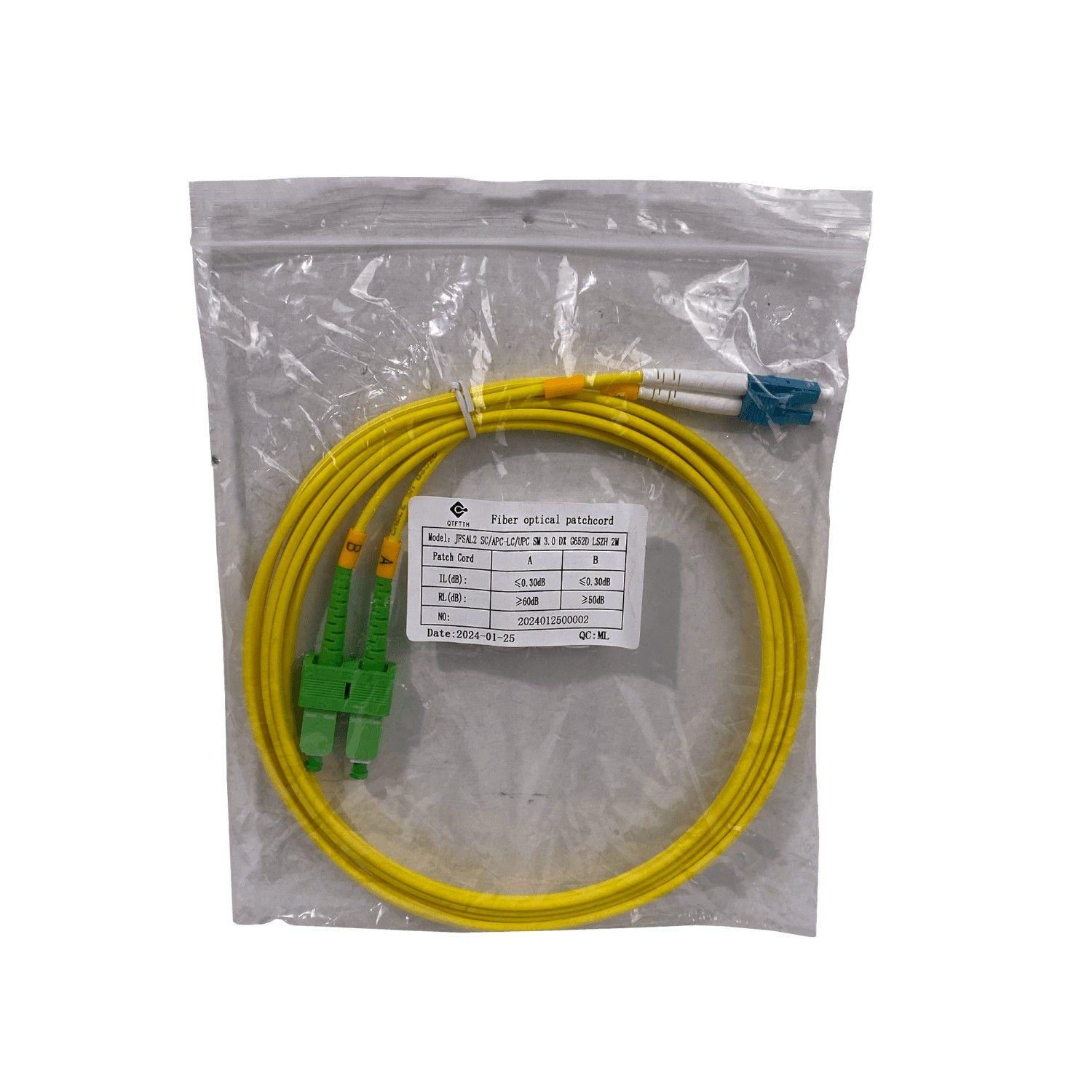 Cable jumper de fibra óptica SC/APC a LC/UPC 2 m monomodo 9/125 um-5