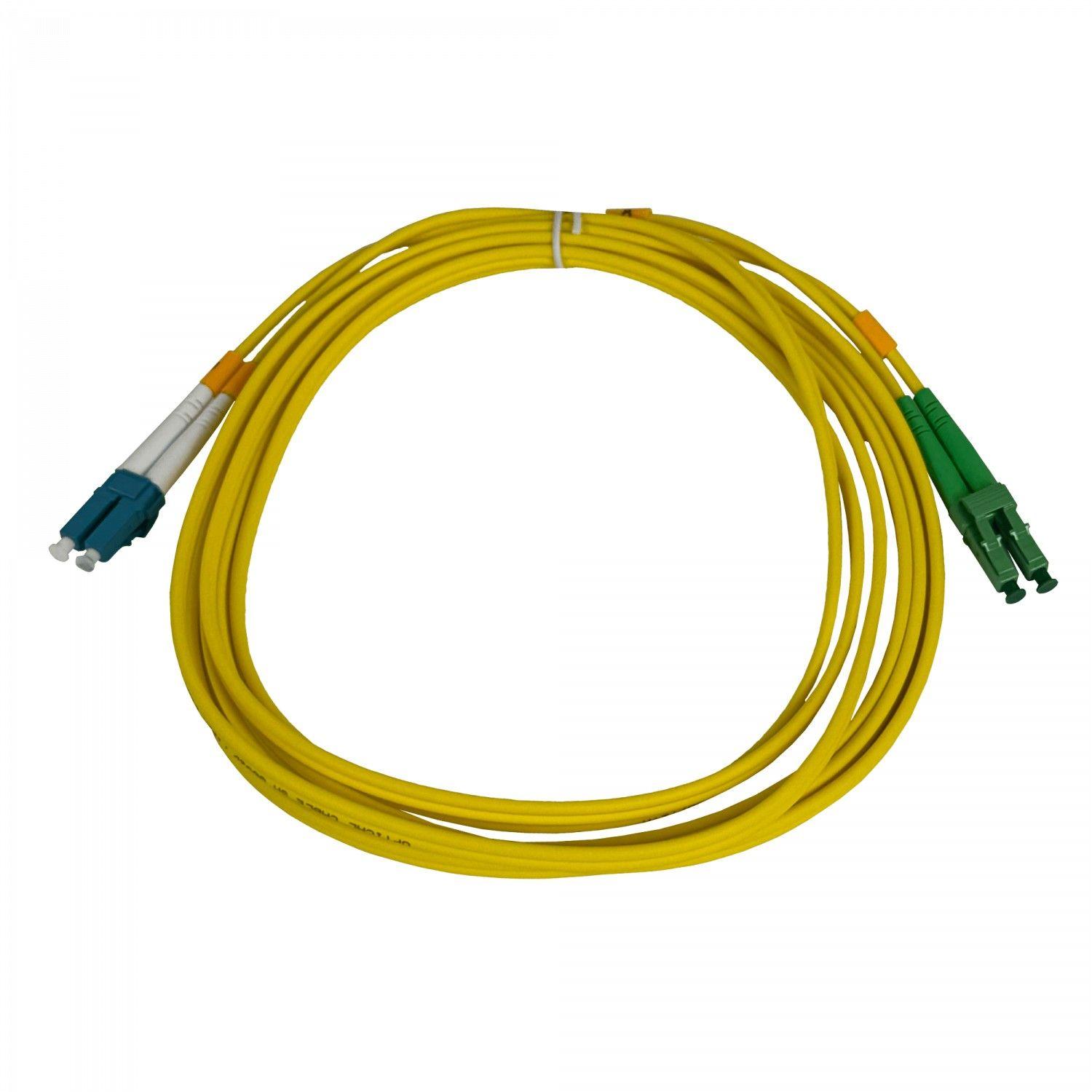 Cable de fibra óptica monomodo jumper 3 m LC/UPC a LC/APC duplex 3,0 mm 9/125-2