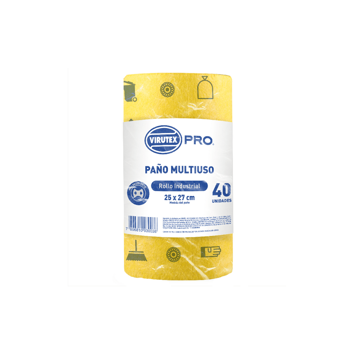 Paño absorbente Virutex Pro multiuso 25x27 cm rollo de 40 unidades-0