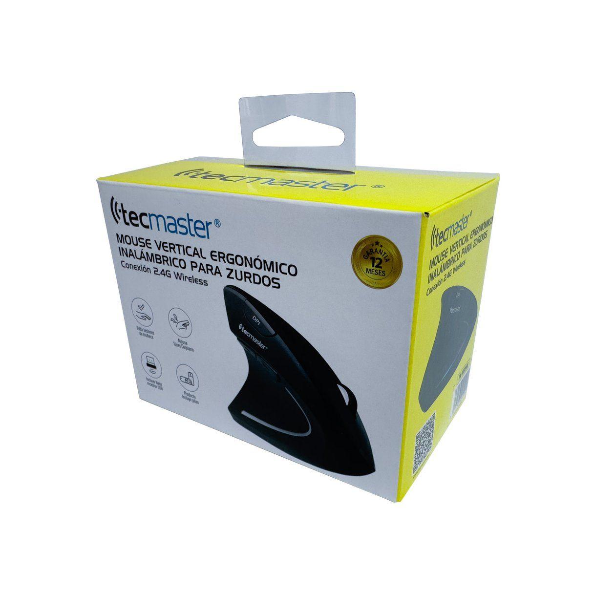 Mouse inalámbrico vertical Tecmaster para zurdos-3