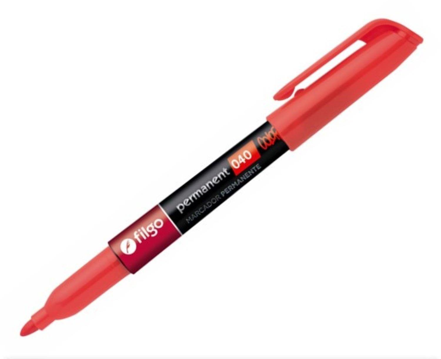 Marcador permanente Filgo 040 punta fina rojo-0