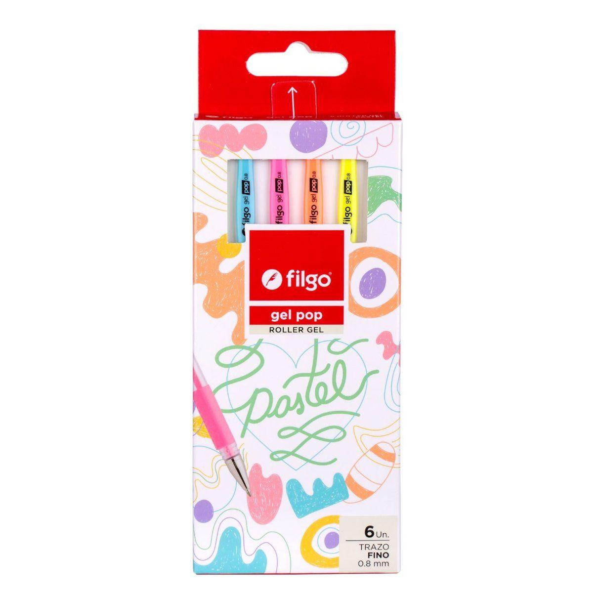 Bolígrafo Filgo Gel Pop 6 colores pasteles-1