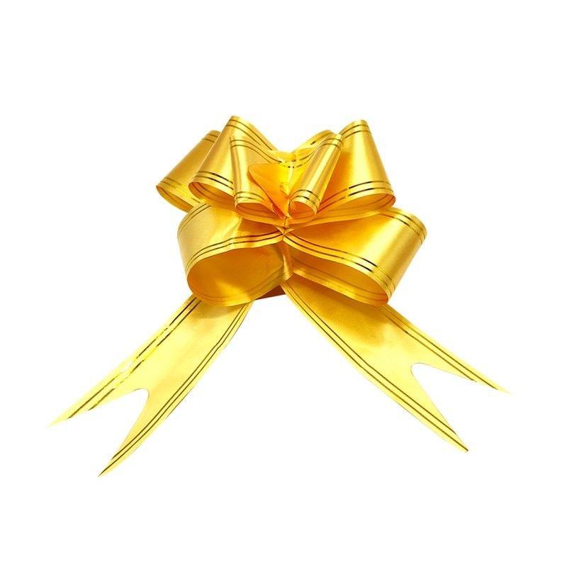 Cinta de regalo FECO con moño 28x47 mm dorado 10 unidades-0