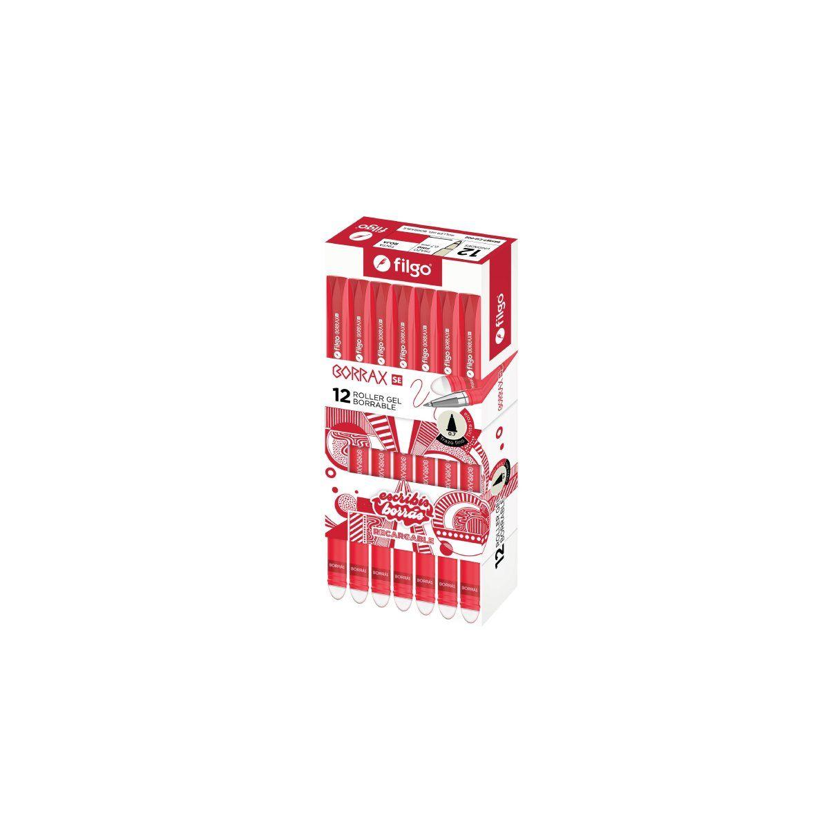Bolígrafo gel Filgo Borrax SE 0.7 mm rojo 12 unidades-1