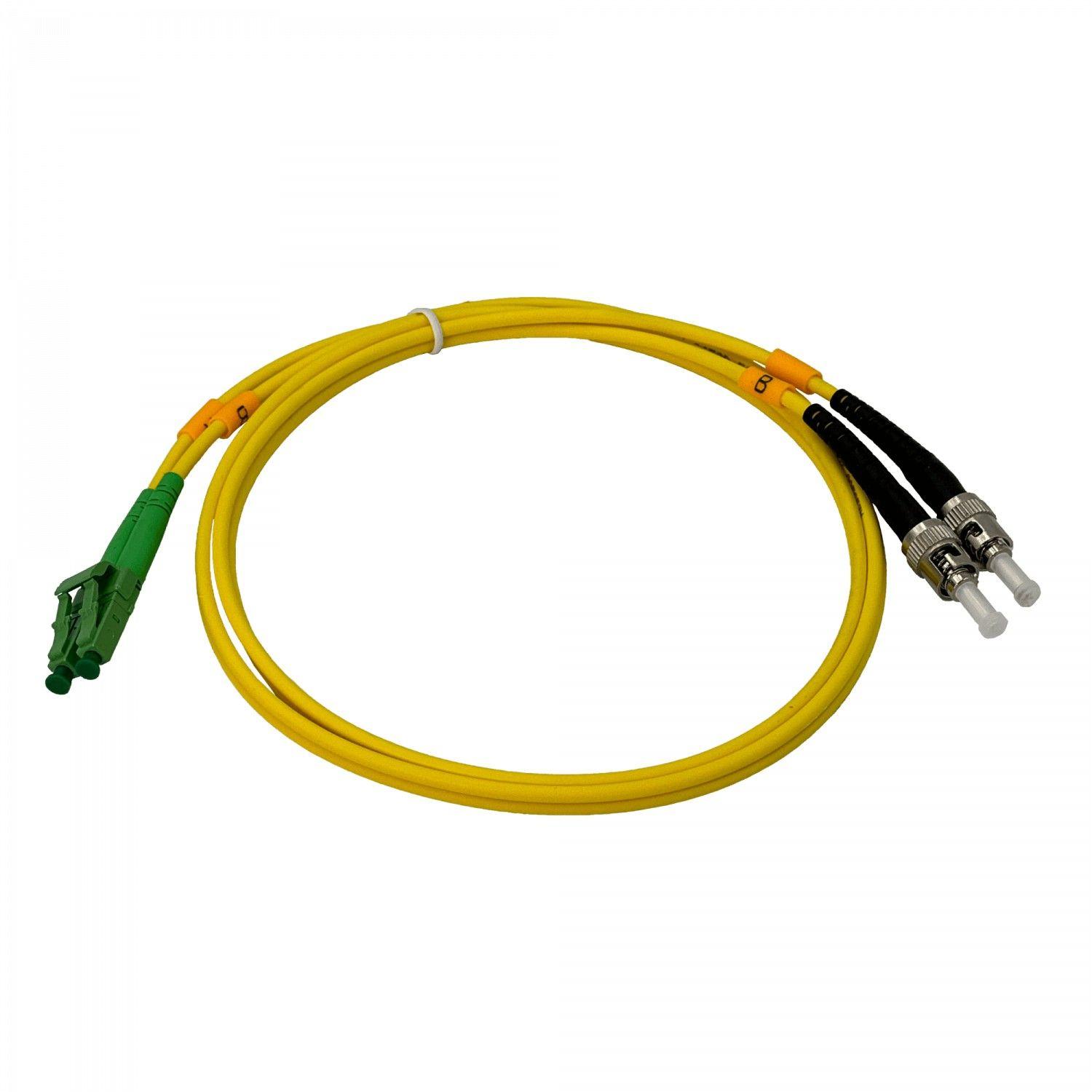 Cable de fibra óptica monomodo SM LC/APC a ST/UPC 1 m 3,0 mm 9/125-2