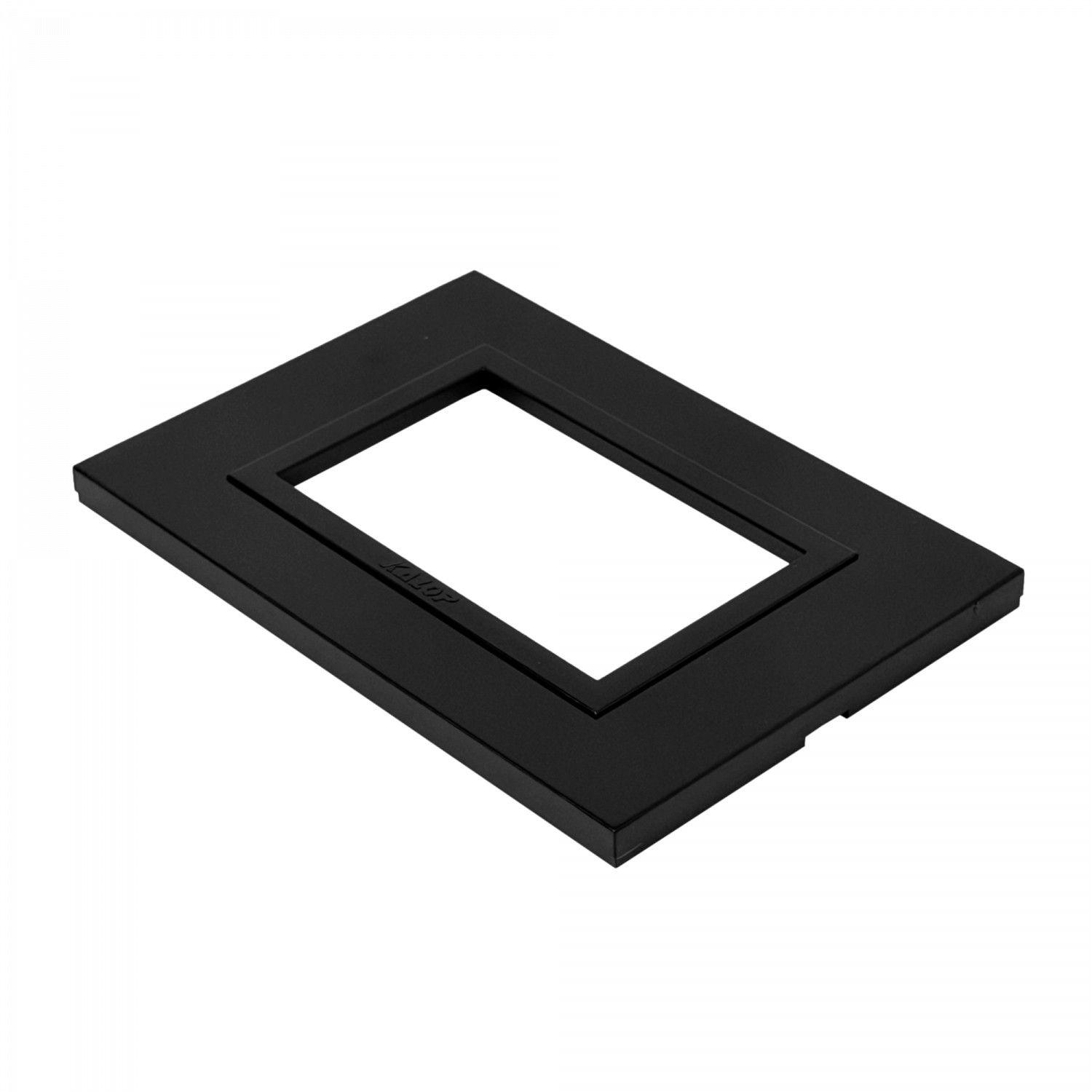 Placa Kalop Zen 3 puestos básica 128x89 mm color negro-0