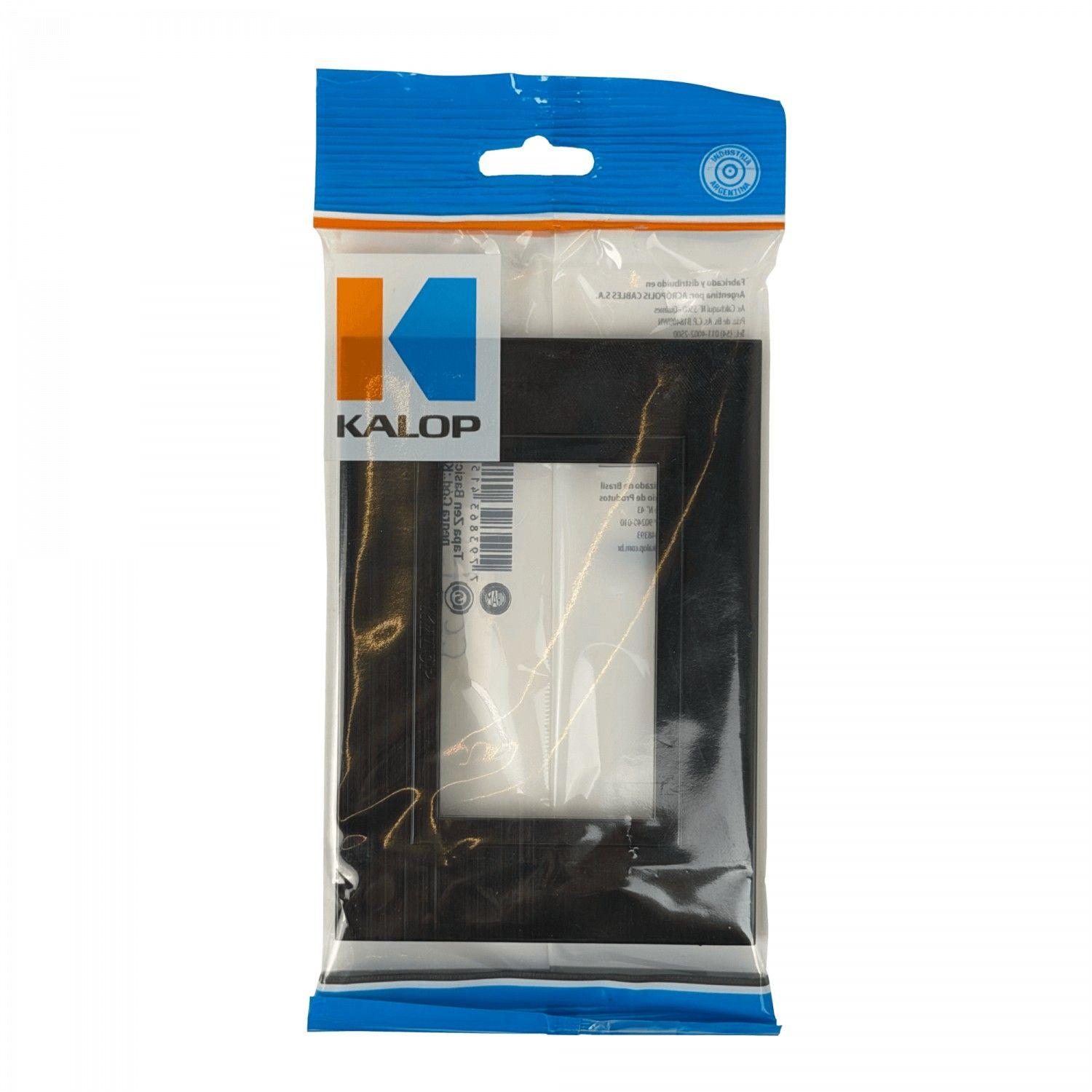 Placa Kalop Zen 3 puestos básica 128x89 mm color negro-2