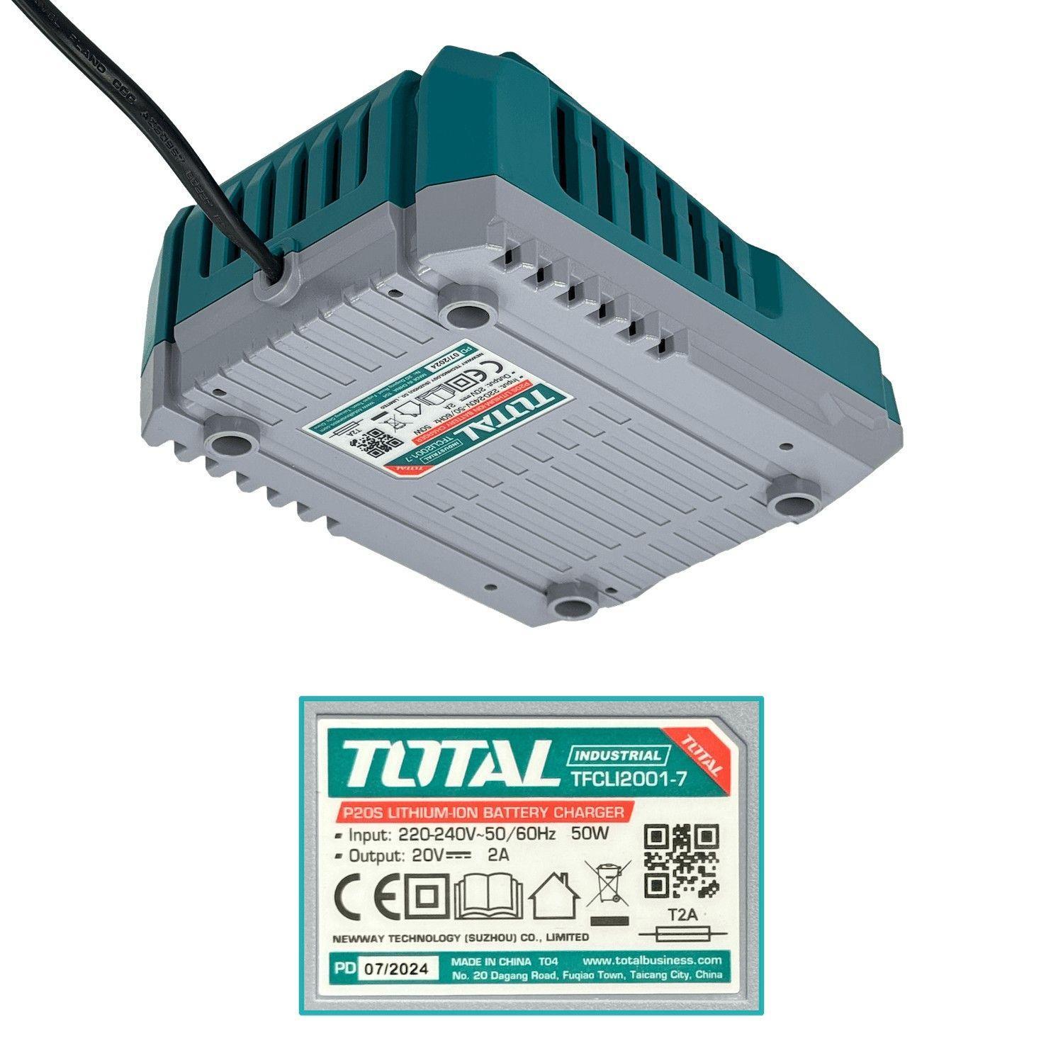 Cargador de batería Total 20 V 2 A 50 W inteligente-5
