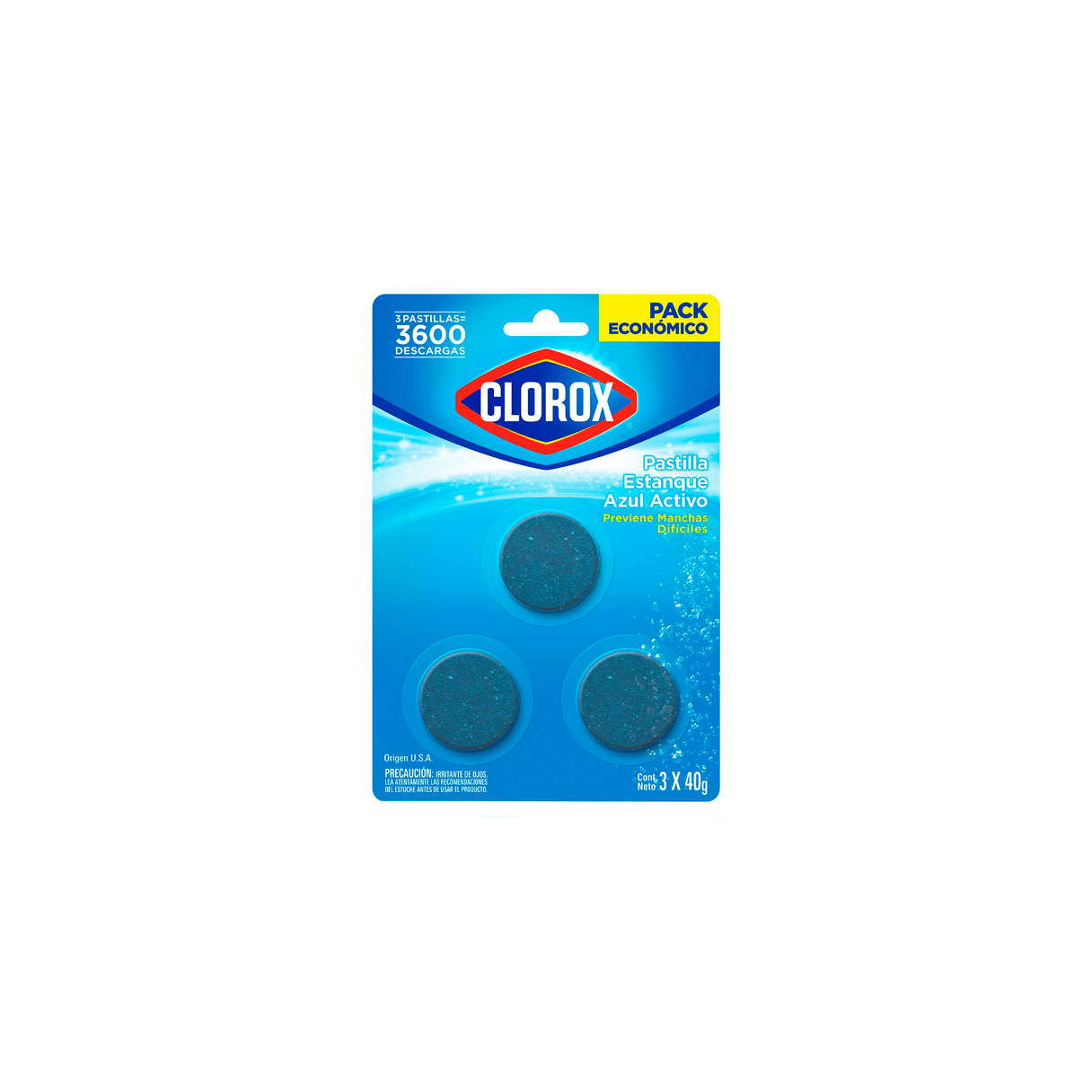 Pastilla desinfectante Clorox 40 g 3 unidades azul-1