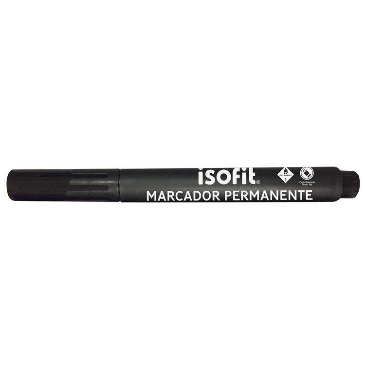 Marcador permanente ISOFIT punta biselada negro-0