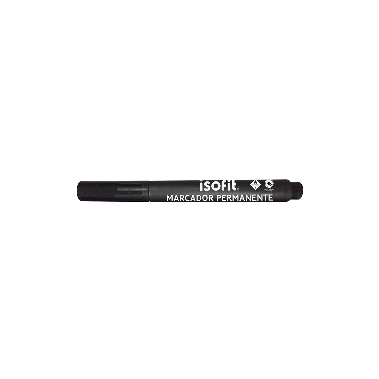 Marcador permanente ISOFIT punta biselada negro-1