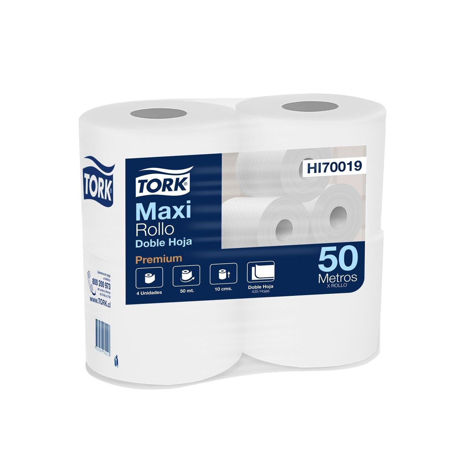 Papel higiénico Tork Maxi Rollo Premium doble hoja 50 m 4 rollos-0