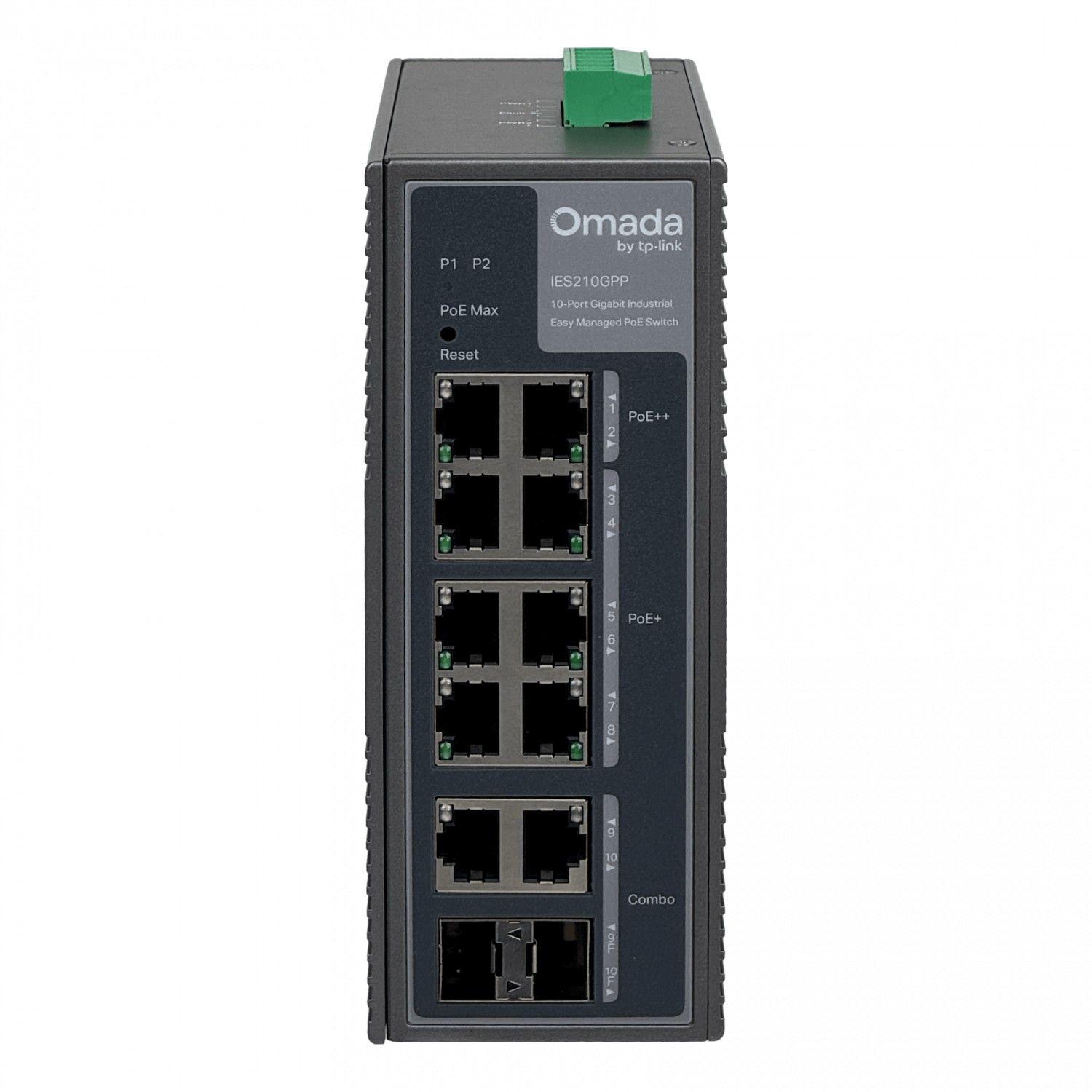 Switch TP-LINK industrial 8-1000 PoE++ 240 W con 2 SFP Combo-1