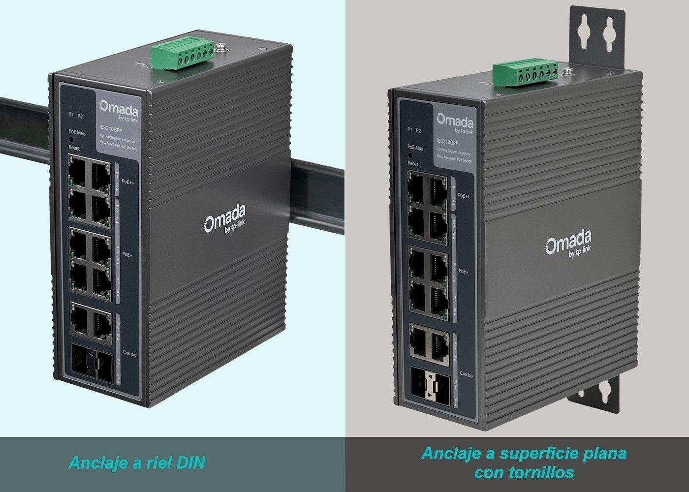 Switch TP-LINK industrial 8-1000 PoE++ 240 W con 2 SFP Combo-4