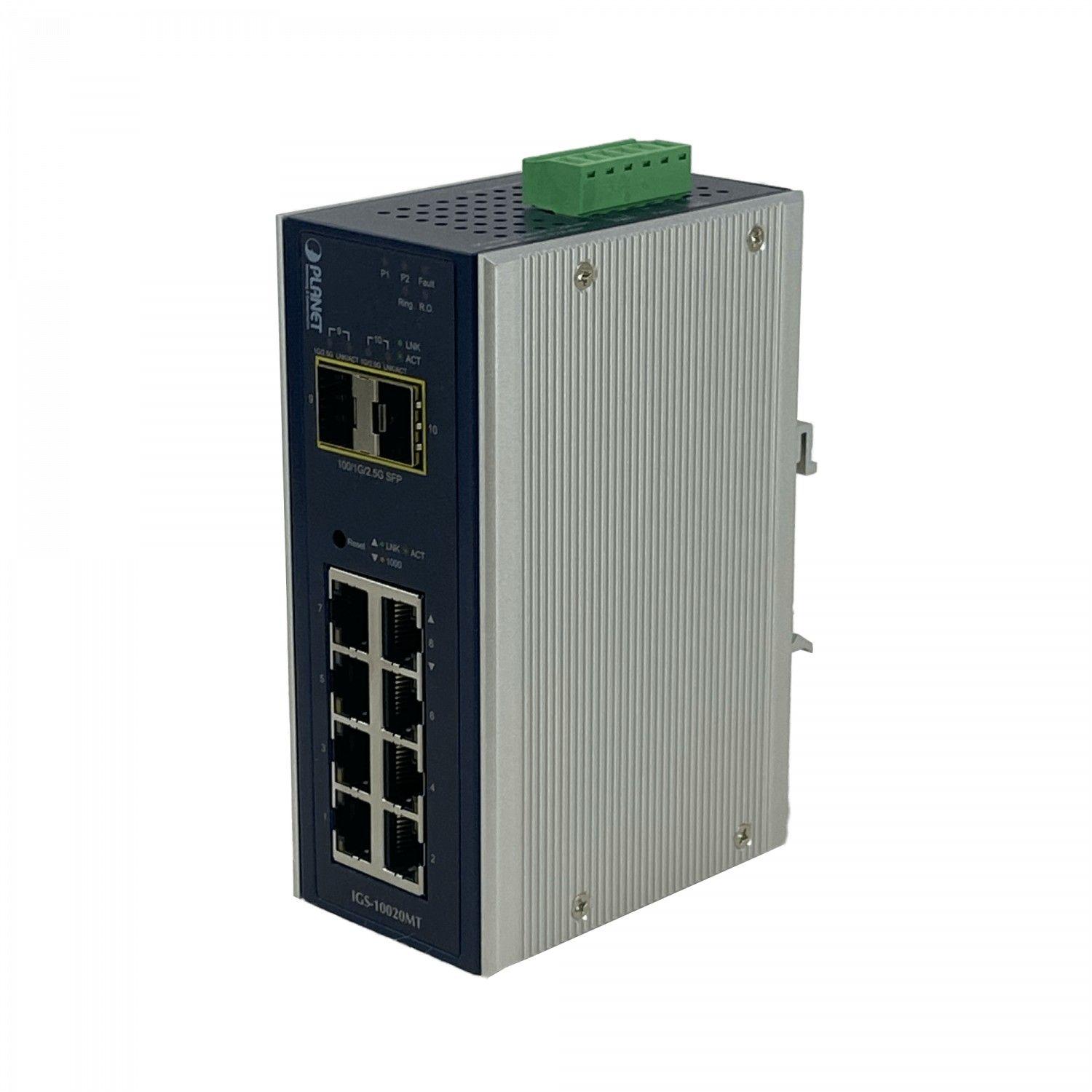 Switch industrial Planet 8-1000 2-SFP riel DIN 12-48 VDC 24 VAC-1