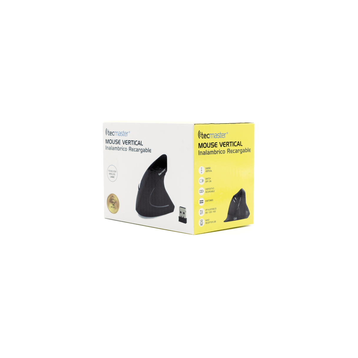 Mouse inalámbrico Tecmaster vertical recargable-2