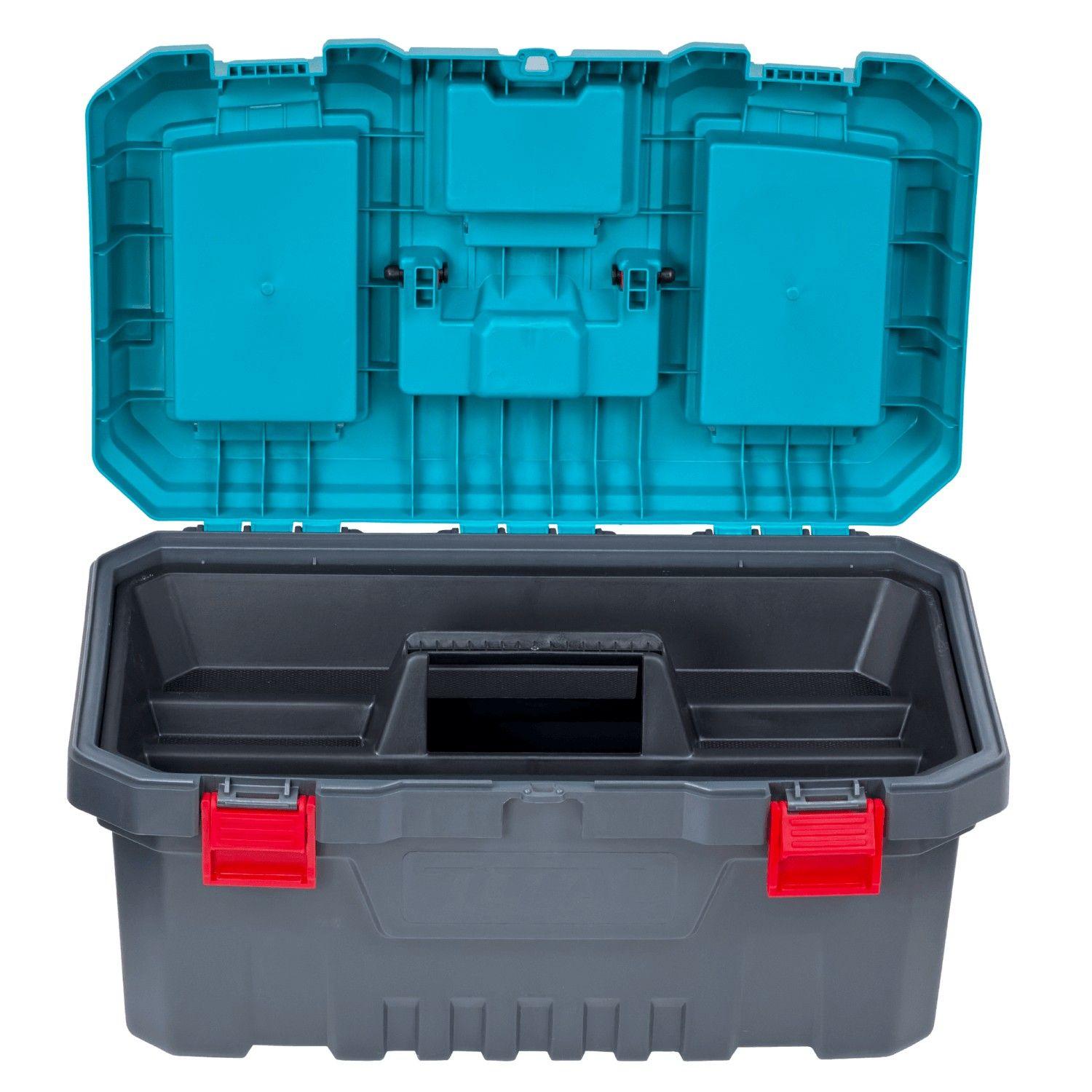 Caja de herramientas Total 49x30x20 cm con bandeja negra-2