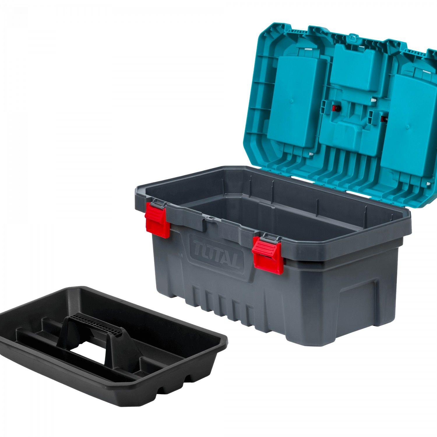 Caja de herramientas Total 49x30x20 cm con bandeja negra-4