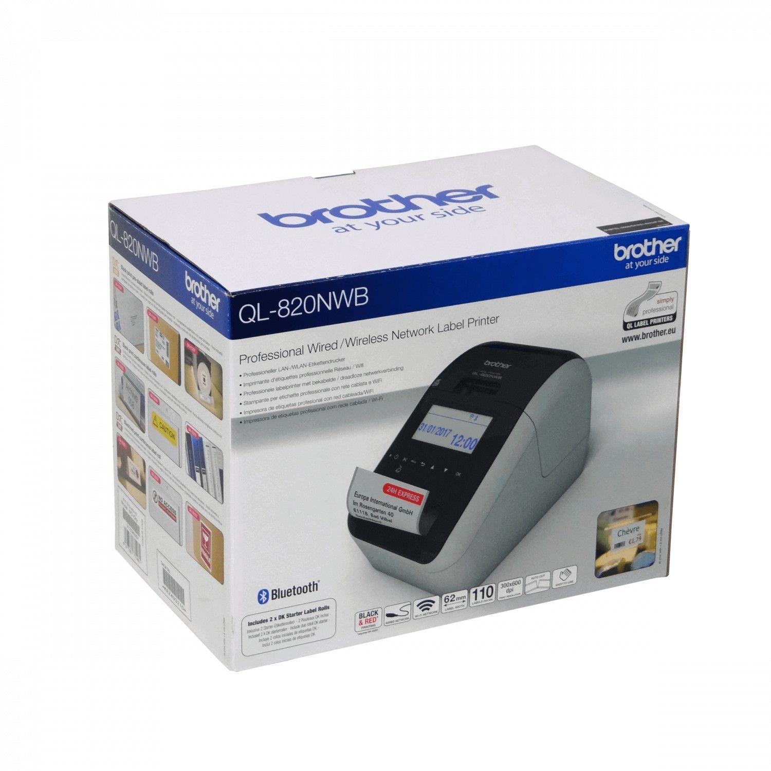 Impresora térmica Brother DK 300 62 mm LAN WiFi BT USB 300x600 dpi-5