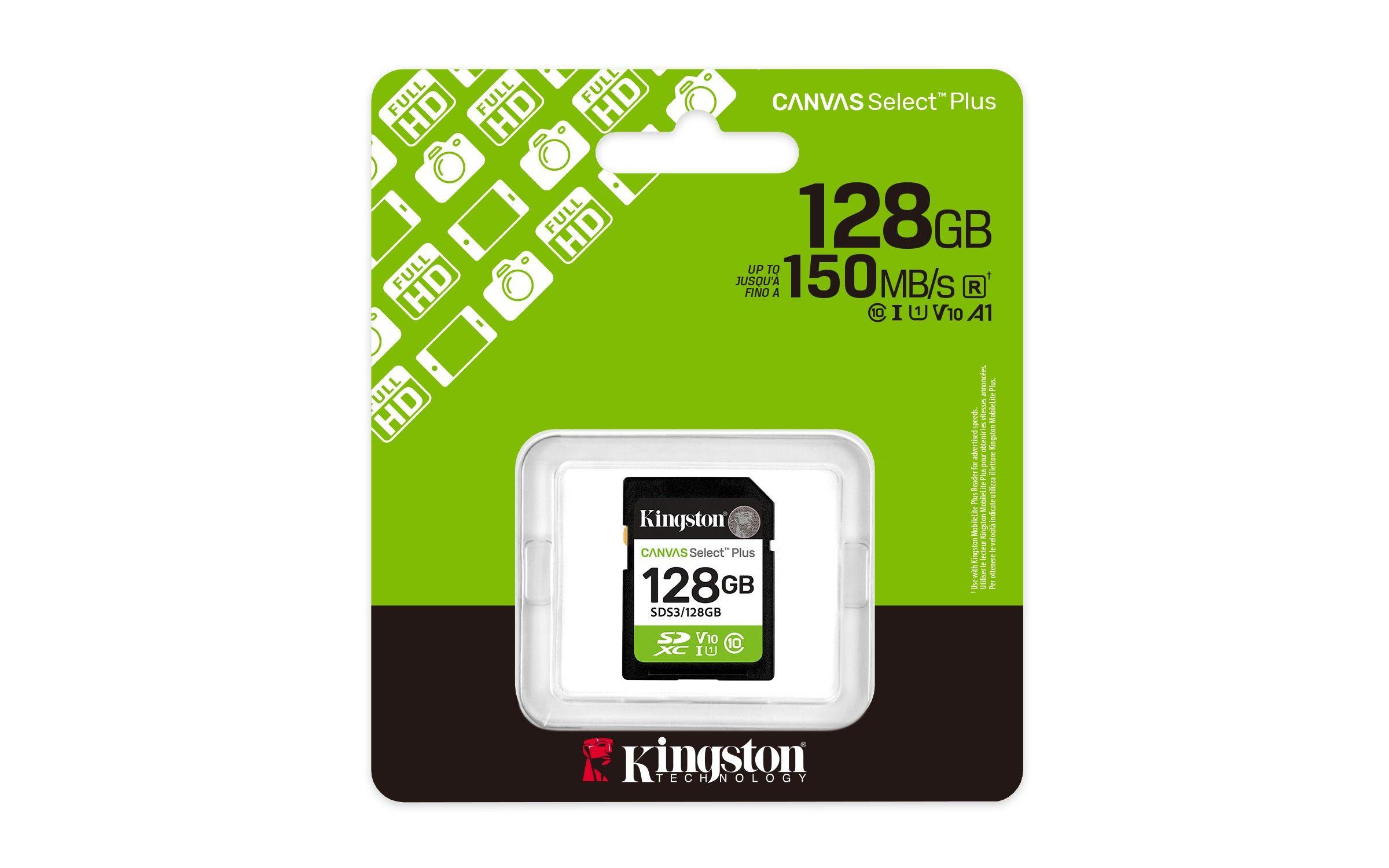 Tarjeta de memoria Kingston SDXC Canvas Select Plus 128 GB 150 MB/s-2